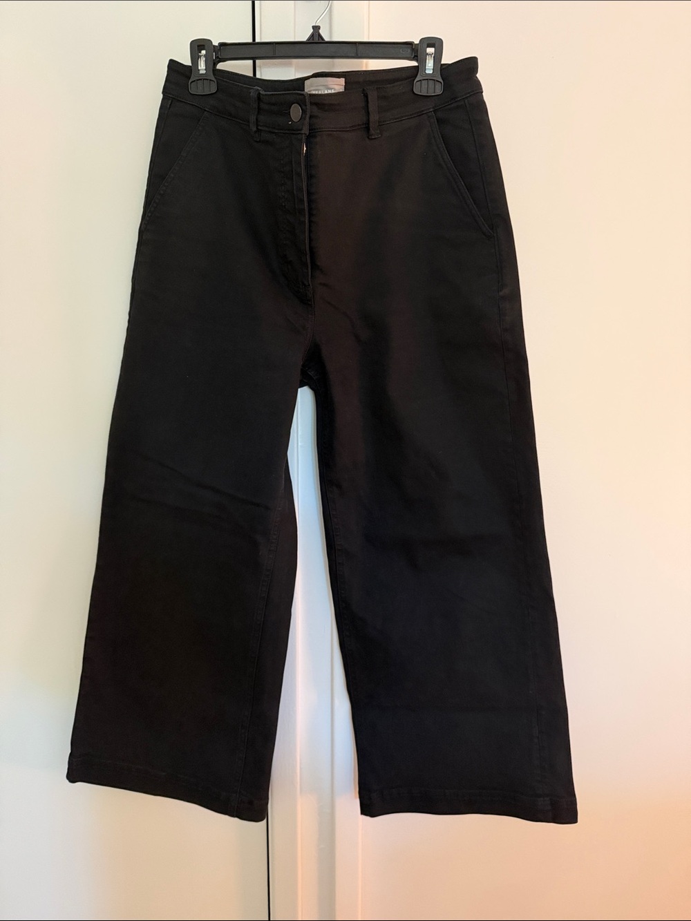 Everlane Black High-Rise Wide Leg cropped Pants / Jeans / denim